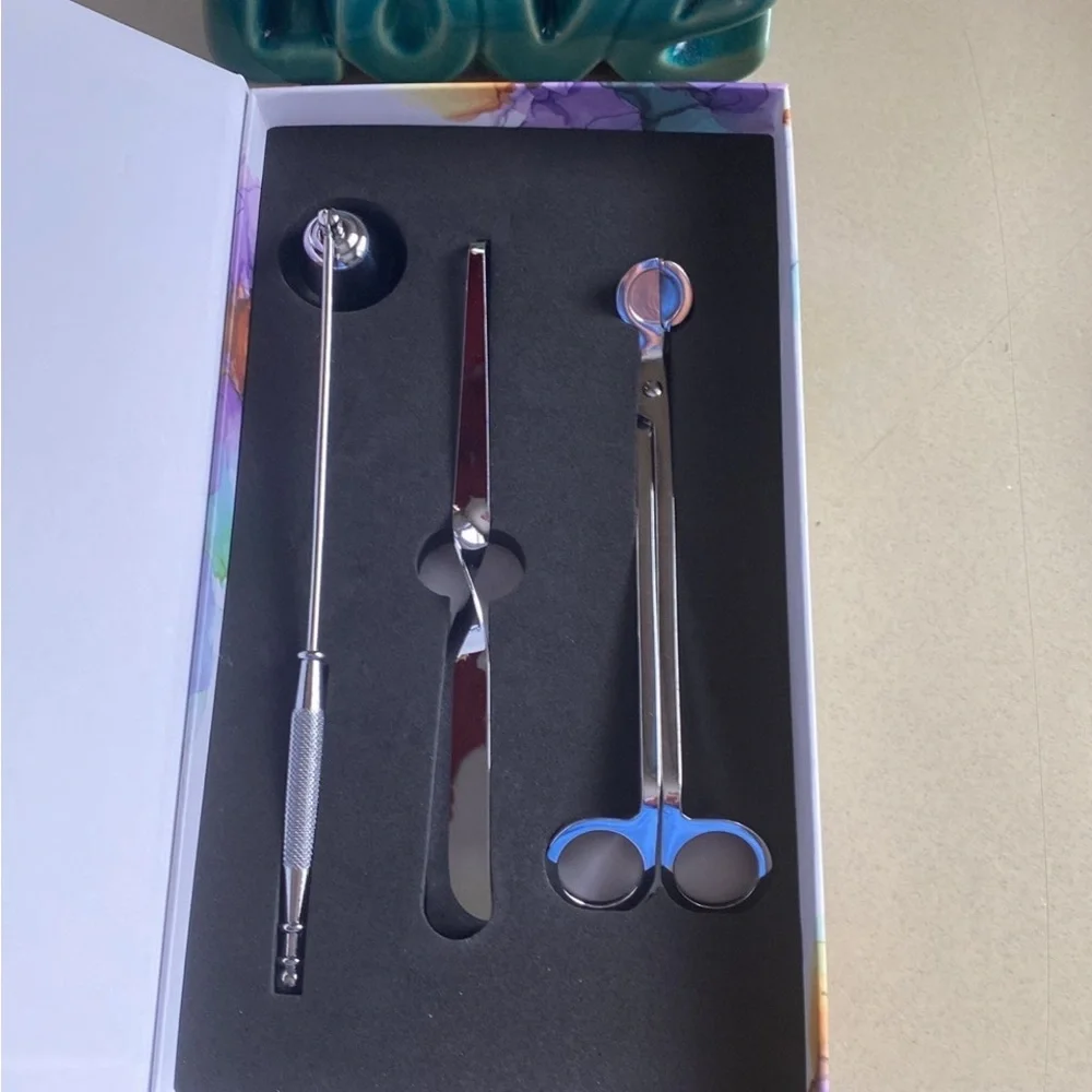 NIB candle snuffer, wick trimmer, &dipper set
